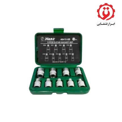 قیمت و خرید جعبه بکس 9 پارچه E هنس مدل 46410-9B از ابزار قشقایی