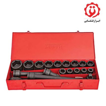 خرید جعبه بکس درایو 3/4 اینچ 19 پارچه فشار قوی توسن مدل T3454-19 از ابزار قشقایی
