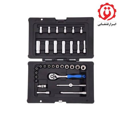 قیمت و خرید جعبه بکس هزبرن1/4 اینچ 32 عددی مدل 1225232 در ابزار قشقایی