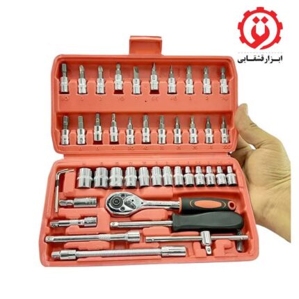 خرید اینرنتی جعبه بکس 46 پارچه 1/4 درایو از ابزار قشقایی
