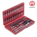 قیمت و خرید جعبه بکس 46 پارچه 1/4 درایو در ابزار قشقایی