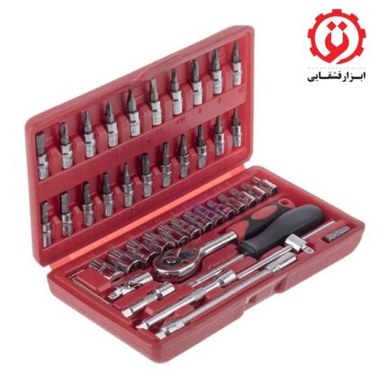 قیمت و خرید جعبه بکس 46 پارچه 1/4 درایو در ابزار قشقایی