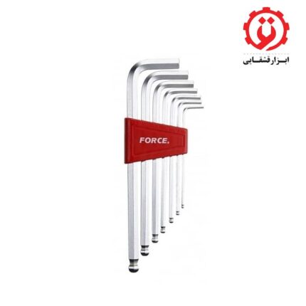 قیمت و خرید سری آچار آلن سر گرد 7 عددی بلند فورس – FORCE مدل 5072LB از ابزار قشقایی