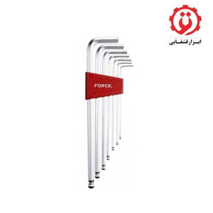 قیمت و خرید سری آچار آلن سر گرد 7 عددی فوق بلند فورس – FORCE مدل 5072XLB از ابزار قشقایی