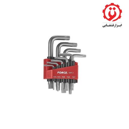 قیمت و خرید آچار ستاره‌ای پنج پر سوراخ دار 9 عددی force مدل 50913 از ابزار قشقایی