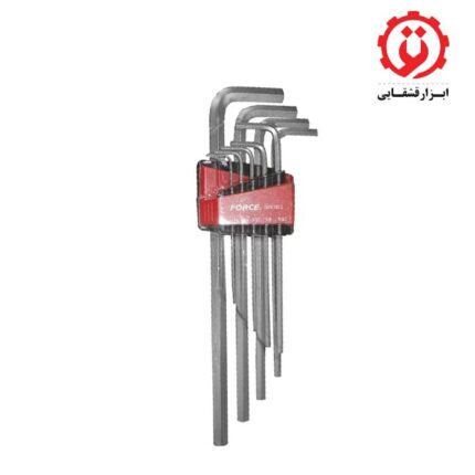قیمت و خرید سری آچار آلن فول بلند اینچی 9 عددی فورس – FORCE مدل 5093XLS از ابزار قشقایی