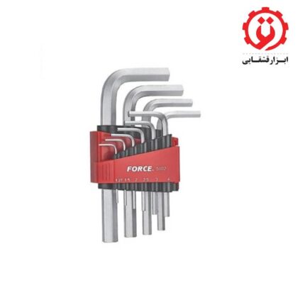 قیمت و خرید سری آچار آلن L شکل کوتاه 10عددی فورس – FORCE مدل 5102 از ابزار قشقایی