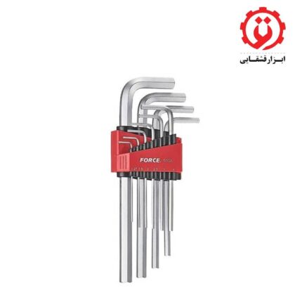 قیمت و خرید سری آچار آلن بلند 10 عددی فورس – FORCE مدل 5102L از ابزار قشقایی