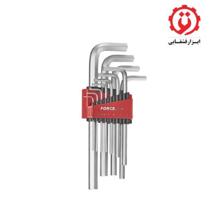 قیمت و خرید سری آچار آلن L شکل بلند 11 عددی فورس – FORCE مدل 5116L از ابزار قشقایی