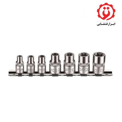 قیمت و خرید سری بکس ستاره ای 3/8 و 1/4 درایو 7 عددی فورس - FORCE مدل 3074 از ابزار قشقایی