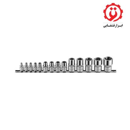 قیمت و خرید سری بکس ستاره ای 1/4 ، 3/8 ، 1/2 درایو 14عددی فورس - FORCE مدل 4158 از ابزار قشقایی