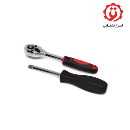 خرید جعبه بکس 46 پارچه بکس و پیچ گوشتی درایو 1/4 ساتاگود از ابزار قشقایی