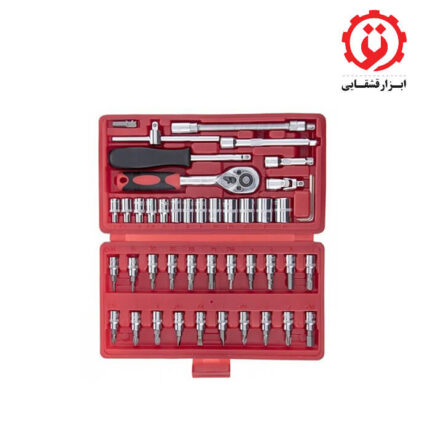 قیمت و خرید جعبه بکس 46 پارچه بکس و پیچ گوشتی درایو 1/4 ساتاگود از ابزار قشقایی