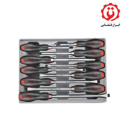 قیمت و خرید ست پیچ گوشتی چکش خور تخت و چهار سو 10 عددی فورس مدل 2108 از ابزار قشقایی
