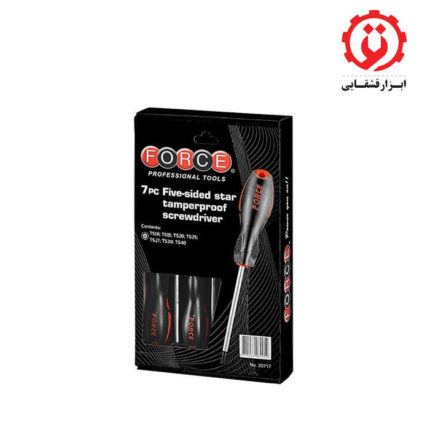 قیمت و خرید سری پیچ گوشتی 5 پر سوراخ دار 7 عددی فورس مدل 20717 از ابزار قشقایی