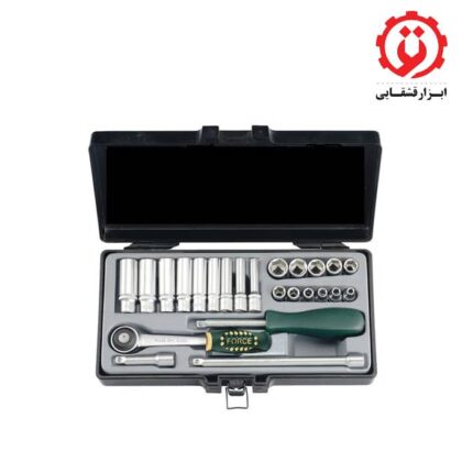 قیمت و خرید جعبه بکس 1/4 اینچ درایو کوتاه و بلند 24 پارچه فورس مدل 2253 از ابزار قشقایی