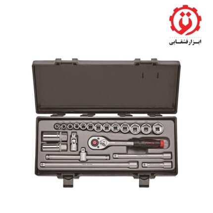 قیمت و خرید جعبه بکس 3/8 درایو 21 عددی 6 پر فورس مدل 3212 از ابزار قشقایی