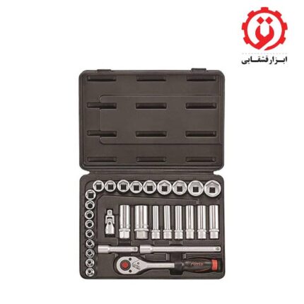 قیمت و خرید جعبه بکس 30 عددی 3/8 درایو 6 پر فورس مدل 3302 از ابزار قشقایی