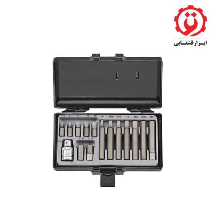 قیمت و خرید جعبه بیت آلنی کوتاه و بلند 1/2 اینچ درایو فورس مدل 4155 از ابزار قشقایی