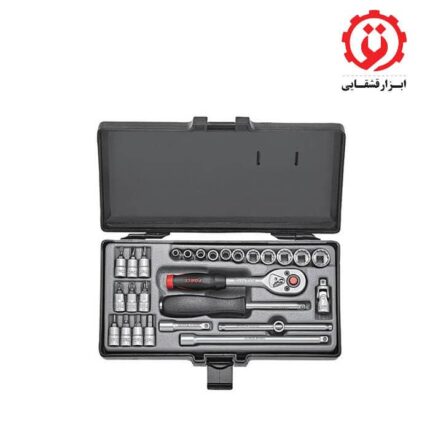 قیمت و خرید جعبه بكس 1/4 درايو 27 عددی 6 پر میلیمتری فورس مدل 5-2281 از ابزار قشقایی