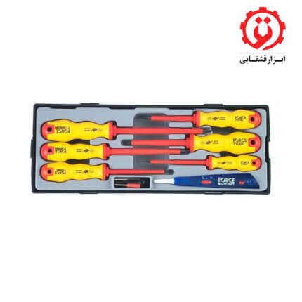قیمت و خرید سری پیچ گوشتی عایق برق تخت و چهارسو 7 عددی فورس مدل T20712N از ابزار قشقایی