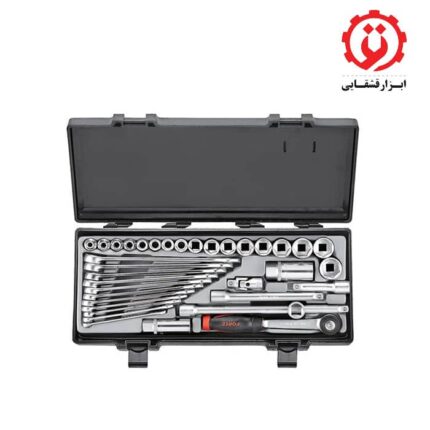 قیمت و خرید جعبه بکس 3/8 درایو 6پر با سری آچار یکسر رینگ فورس مدل 3361 از ابزار قشقایی