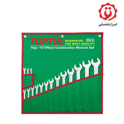 قیمت و خرید مجموعه 16 عددی آچار یکسر تخت یکسر رینگ اینچی تاپ تول مدل GBAA1604 از ابزار قشقایی