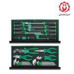 بهترین قیمت جعبه ابزار آهنی سبز 99 پارچه تاپ تول مدل GCAZ0038 در ابزار قشقایی