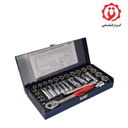 قیمت و خرید جعبه بکس 31 پارچه 6 پر درایو 3/8 کوتاه و بلند مستر مدل BM331 از ابزار قشقایی