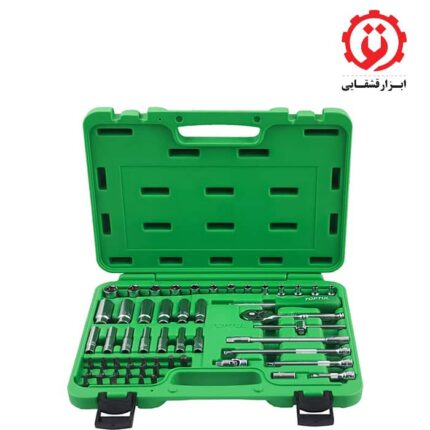 قیمت و خرید جعبه بکس 1/4 اینچ 6 پر 55 پارچه تاپ تول مدل GCAI5501 از ابزار قشقایی