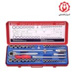 قیمت و خرید جعبه بکس 43 پارچه اینچی میلیمتری 3/8 و 1/4 درایو جنیوس مدل GS-2343MS از ابزار قشقایی