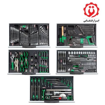 خرید جعبه ابزار چرخ دار کشویی 227 پارچه تاپ تول مدل GCAJ0001 از ابزار قشقایی