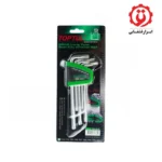 خرید آنلاین آچار آلن ستاره ای تاپ تول کارتی بلند 9 عددی مدل GSN-09LS از ابزار قشقایی