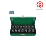 قیمت جعبه بکس15 پارچه 1/2 اینچ مشکی فشار قوی تاپ تول مدل GDAD1501 از ابزار قشقایی