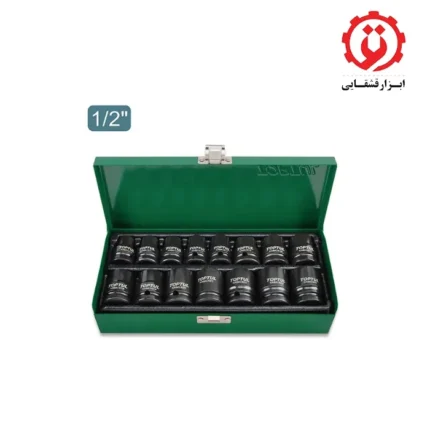 قیمت جعبه بکس15 پارچه 1/2 اینچ مشکی فشار قوی تاپ تول مدل GDAD1501 از ابزار قشقایی