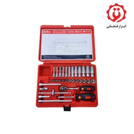 خریدجعبه بکس 32 پارچه هواگیری بلند کوتاه کامل درایو 1/4 اینچ جنیوس GENIUS مدل EU-232M از ابزار قشقایی