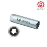خرید اینترنتی بکس شمع سایز 14 جداره نازک 12پر درایو 3/8 تاپ تول مدل BAAX1214