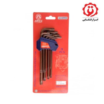 خرید اینترنتی آچار آلن ستاره ای کارتی بلند 9 عددی آریل مدل ALS0995B