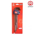 خرید اینترنتی ست 9 عددی آچار آلن ته گرد رو کارتی فوق بلند آریل مدل ALF0994B