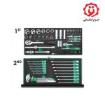 خرید اینترنتی جعبه ابزار آهنی سبز 114 پارچه تاپ تول مدل GCAZ114A