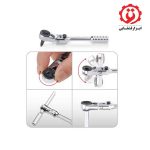 قیمت جعبه بکس و بیت 27 پارچه و دسته جغجغه تاشو 1/4 اینچ تاپ تول مدل GADW2701