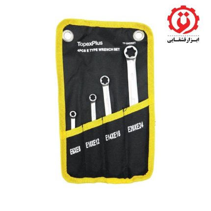 آچار دوسر رینگی ستاره ای 4 عددی تاپکس مدل YP-TP-S400SET