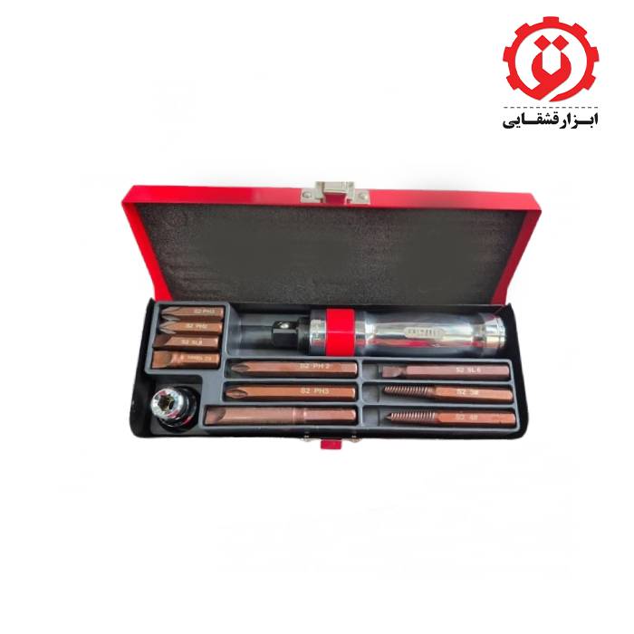 gshtools.com_ پیچ گوشتی تقه ای قرمز هیتون از ابزار قشقائی